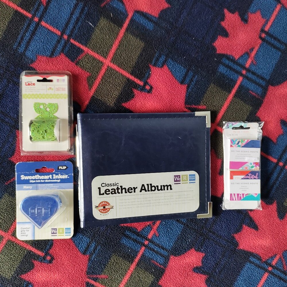 Scrapbooking/Crafting Bundle - Album/Inker/Swatch Books/Glitter Lace